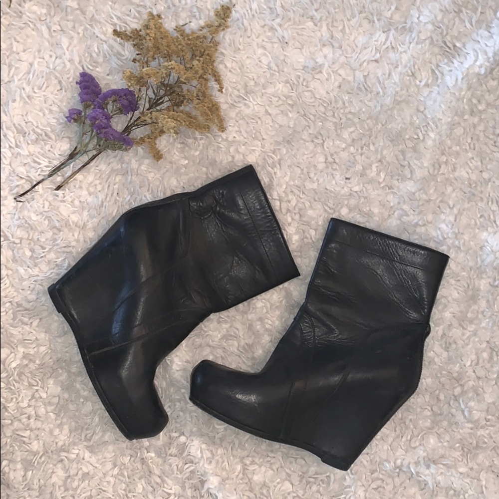 Rick Owens wedge platform bootie